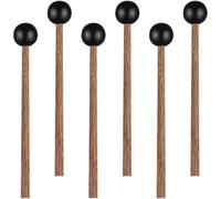 COOPHYA 3 Pairs Black Rubber Head Tongue Drum Mallets, Universal Performance Drumsticks for Musical Instruments, Sturdy Percussion Sticks Suitable for Stage and Practice Use