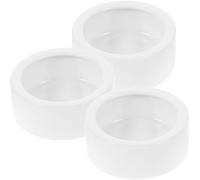 COOPHYA 3 Pcs Lizard Feeder Ceramics Thicken Bowl Space-saving Easy to Clean round Flat Base Reptile Feeding Basin for Small Reptile Animals Pets