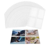 COOPHYA 30 Pcs A4 Card Binder Sleeves Double-Sided Pp Material Album Inner Page Pockets with 4 Pockets for Travel-Friendly Sports Card Collecting and Photo Protection