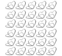 COOPHYA 30pcs Silver Metal Clips Heart-Shaped Business Cards Holders for Restaurants and Wedding Decor, Steady on Desktop for Holding Memos Or Name Cards