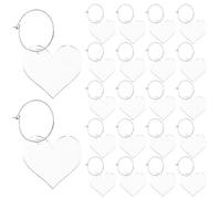 COOPHYA 30pcs Wine Glass Identifier Bands Acrylic Wine Glass Charms Heart Shaped Elegant Transparency Personalization Universal Fit for Festive Events and Family Get-togethers
