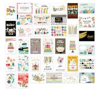 COOPHYA 36pcs Birthday Cards with Envelopes for Men and Adults, Assorted Colour Paper Cards Featuring Chic and Special Designs, for Birthday Parties to Share Your Love