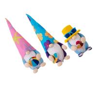 COOPHYA 3pcs Beach Gnome Dolls Party Dwarf Doll Set Cloth and Pp Cotton Material, for Party Scene and Scene Layout Decorations, Summer Beach Ornaments Random Color
