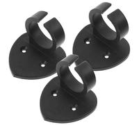 COOPHYA 3pcs Black Abs Plastic Microphone Holder Clips Suitable for Most Microphones, Convenient to Install, Heart-shaped Design for Interviews and Broadcasting