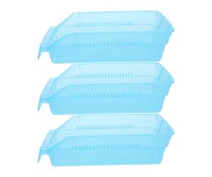COOPHYA 3pcs Blue Plastic Medication Storage Organizer Box with Compartments, Hygiene and Easy Cleaning, for Household Environment and Travel Use