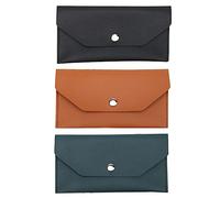COOPHYA 3pcs Portable Pu Card Holder Wallet Chic Button Wallets for Business Cards Id Cash Coins Envelope Design for Everyday Use