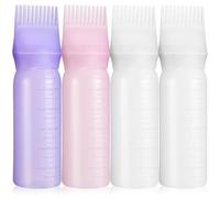 COOPHYA 4 Pcs Hair Care Applicator Bottles Root Comb Applicator Bottle Silicone Reusable Multi-purpose Assorted Colour