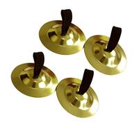 COOPHYA 4 Pcs Pure Copper Finger Cymbals Small Mini Belly Dance Cymbals Musical Instruments for Boys and Girls Rhythm Practice and Dance Performance