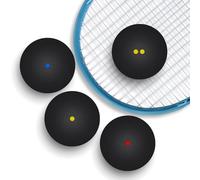 COOPHYA 4 Pcs Universal Squash Balls Set with Single Yellow Single Blue and Double Yellow Dot for Training and Competition Indoor Racket Sports Equipment