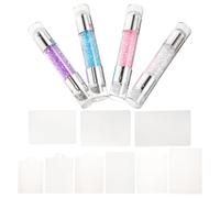COOPHYA 4 Sets Nail Art Stamping Tool Double-end Silicone Stamper and Scraper Kit Multi-functional Nail Art Seal for Manicure and Studios with Assorted Colours