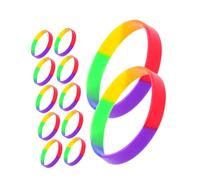 COOPHYA 42pcs Rainbow Silicone Wristbands Vibrant Pride Bracelets for Events Festivals and Parties Comfortable Fit Elastic Bands for Lgbt Support and Celebrations
