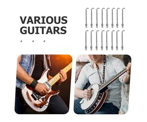 COOPHYA 48pcs Banjo Hook Banjo Parts Silver Metal Set Precision Design Comprehensive Repair Support Professional Repair Technicians Enthusiasts