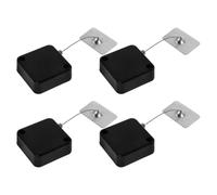 COOPHYA 4pcs Anti-Theft Retractable Cable Lock Box, 1m Retractable Security Cable, Black Metal Plastic Wire Lock Box for Tv Remote, Laptop, Display Settings, Retail Environments