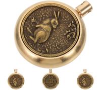 COOPHYA 4Pcs Antique Rabbit Zodiac Charms for DIY Jewelry Making Sturdy Pendants with Smooth Surface for Crafting the Year Rabbit