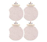 COOPHYA 4pcs Bird Perch Stands: Beak Grinding Stone and Foot Claw Trimmer, Lava Ledge Parrot Platform Chewing Toys for Parakeet Conure Lovebird