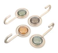 COOPHYA 4pcs Clothes Hanging Hook Clothes Wall Hangers Bathroom Towel Hook Plastic Luxurious Rhinestone Design Wall Mounted Multi-Purpose for Kitchens Behind Doors Random Color