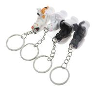 COOPHYA 4pcs Cute Cat Keychain Key Ring Pendant Set Pvc Metal Decorative Accessories Adorable Aesthetic Style for Indoor Use