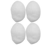 COOPHYA 4pcs DIY Paintable White Full Face Masks for Masquerade Halloween Carnival Party Smooth Plastic Surface for Coloring and Decorating Lightweight Costume Props for Adults