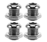 COOPHYA 4pcs Drum Ventilation Hole Screws Alloy Snare Drum Air Vent Parts with Washer Gasket Silver for Practice Sessions and Recordings, Reduce Drumhead Resonance, Easy Installation