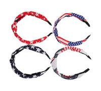 COOPHYA 4pcs Fabric Wide Headbands for Women with Star Pattern Elasticated Knot Hair Accessories for Hairstyle Making and Hair Styling Practical and Trendy