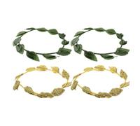 COOPHYA 4pcs Green Leaf Crown Headdress Lightweight Plastic Wreath-shaped Headband Instant Transformation for Carnival Celebrations and Themed Parties