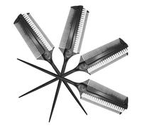 COOPHYA 4pcs Hair Dye Brush Perm Brush Dual Sided Design Short Bristle Design Plastic Edge Teasing Hair Styling for Creating Highlights and Ballroom Dancing