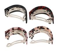 COOPHYA 4pcs Hair Pins for Buns Decorative Acetate Sheet Semicircle Ponytail Clips Lightweight Hair Decor for Women Suitable for Occasions and Dancing Random Style