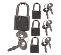 COOPHYA 4pcs Mini Pirate Treasure Chest Padlocks with Keys Small Metal Locks for Diary Jewelry Box Money Box Sturdy Vintage Style Locks for Boys and Age