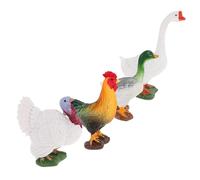 COOPHYA 4pcs Miniature Farm Animal Figurines Set Realistic Duck Chicken Goose Ornaments for Indoor and Outdoor Decor Engaging Educational for Childrens Birthday and Holiday Parties