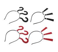 COOPHYA 4pcs Novelty Question Mark Hair Band for Women Teen Funny Expression Headwear with Comfortable Fabric Fit Versatile Party Hair Accessories for Daily and Festive Events