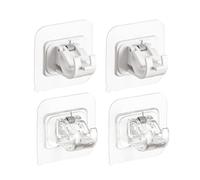 COOPHYA 4pcs Plastic Curtain Rod Hooks Punch-Free Sticky Clips for Towel Rod and Blinds Support, Suitable for Smooth Marble and Smooth Walls, Sturdy Abs Material with Spring Mechanism