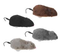 COOPHYA 4PCS Wind-Up Realistic Mouse Toys for Cats Small Dogs Kittens - Plush Self-Moving Mice Toy - Stuffed Clockwork Pet Interactive Rat for Pet Indoor Activity