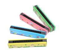 COOPHYA 4pcs Wooden Harmonica Toy for Boy Girl Creative Musical Instruments for Boys and Girls and Safe Wooden Design for Aesthetic Education and Musical Skill Development