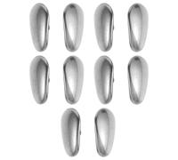 COOPHYA 5 Pairs Titanium Eyeglasses Nose Pads, Waterdrop Seed-Shaped Anti-Slip Nose Bridge Pads for Glasses, Silver, Universal Fit for Eyeglass Frames