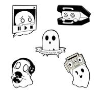 COOPHYA 5 Pcs Cartoon Ghost Pattern Brooch Pins Alloy Decorative Lapel Pins Clothing Accessories for Daily Use and Banquet with Delicate Workmanship
