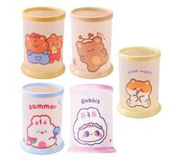 COOPHYA 5 Pcs Plastic Pen Holder Set with Stable Base, Multi-functional Desktop Pencil Organizer for School and Other Places, Simple yet Practical Stationery Storage Solution