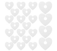 COOPHYA 50pcs White Heart Drink Markers Paper Glass Tags 2.7x2.6 Inches Writable and Decorative Drink Identifiers for Events, Family Dinners, Valentines Day and Christmas Parties