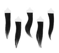 COOPHYA 5pcs Hair Testing Strands Human Hair Colour Board 3 Natural Level Black for Salon Dye Testing Training DIY Users