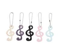 COOPHYA 5pcs Musician Keyring Cartoon Keychain Pendant Lightweight Acrylic Music Note Shaped Key Chain with Unique Fun Design, for Celebrations and Concert Party Favors