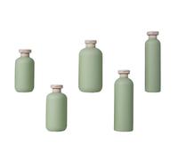 COOPHYA 5Pcs Refillable Shower Gel Bottles Set with Flip Cap, 200Ml-500Ml PE Travel Storage Containers for Shampoo and Lotion, Convenient Round Shoulder Design for Bathroom Use