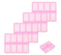 COOPHYA 5pcs Small Portable Tablet Organizer Box with Airtight Compartments for Travel and Household Use, Sturdy Pp Material Medicine Storage Case for Elders and Office Workers