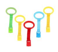 COOPHYA 5pcs Standing Pull Tab Nursery Cot Rings Boy Girl Crib Hanging Pull Rings Boy Girl Walking Assist Tools Safe Crib Stand Handles for Newborn Bed