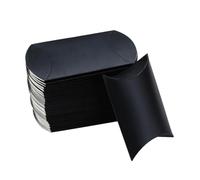 COOPHYA 60pcs Kraft Paper Pillow Box Paper Candy Box with Rope Black Lightweight and Portable for Party Favors and Bracelets Birthday and Christmas