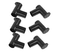 COOPHYA 6pcs Black Plastic Drying Rack End Clamps with Dual Way Right Angle Connectors for Clothes Rail, Versatile Design and Easy Installation for Telescopic Wardrobe Rail Use