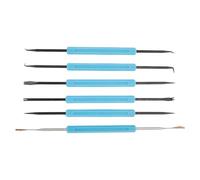 COOPHYA 6pcs Blue Carbon Steel Solder Auxiliary Tool Kit One-Hand Operation, Right or Left-Handed Design, for Tv and Computer PCB Soldering Repair Projects