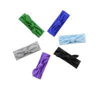 COOPHYA 6Pcs Bowknot Headbands for Stretchy Elastic Hair Accessories for Boy Girl Adorable Unisex Design Green Black Grey Blue Purple for Everyday Wear