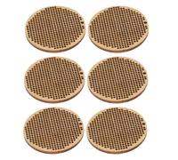 COOPHYA 6pcs Cross Stitch Wood Ornament Blank Cross Stitch Chips Beige Circular Wooden DIY Multi-Functional Pendant Bookmark for Crafting