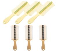 COOPHYA 6Pcs Double-Sided Fine Tooth Dandruff Comb Set with Long Handle for Dry Scalp, Large Plastic Hair Combs for Adults, Dogs and Cats, Black and Green