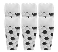 COOPHYA 6pcs Football Popcorn Boxes Large Capacity Paper Treat Boxes with Stylish Design and Safe Material for Sports Themed Party Favors and Movie Night Snacks