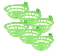 COOPHYA 6Pcs Large Green Plastic Pigeon Nesting Bowls Hollow Hanging Bird Cage Nests for Breeding and Hatching Pigeons, Parakeets, Canaries, and Cage Birds